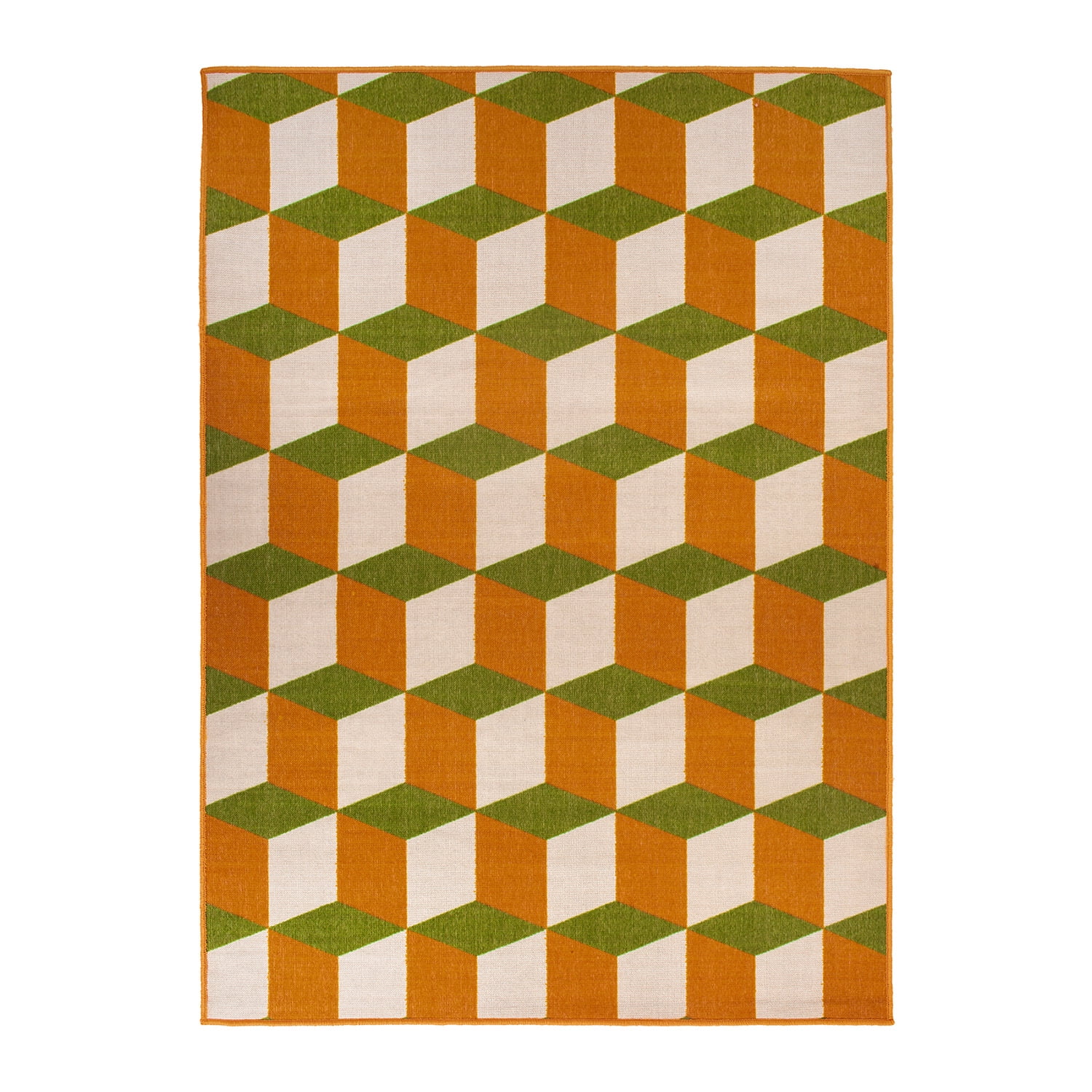 World Rug Gallery Contemporary Geometric Flatweave Indoor/Outdoor Area Rug - ORANGE 7'10"X10'