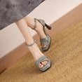 thumbnail image 5 of SACFOF Womens Block High Heel Platform Sandals, Open Toe Ankle Strap Comfort Sandals, Womens Dressy Sandals, 5 of 6