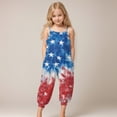 thumbnail image 2 of Splozh Toddler Girl 1-10 Years 4th of July Outfit Baby Girl American Flag Romper Jumsuit Cute Summer Clothes,Dark Blue,9-10 Years, 2 of 5