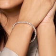 thumbnail image 2 of Lab Grown Diamond IGI Certified 14K White Gold Tennis Bracelet For Women 7 Carat | Clemencia Emerald and Round Lab Diamond Tennis Bracelet | FG-VS1-VS2 Quality, 2 of 6
