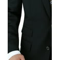 thumbnail image 4 of LN LUCIANO NATAZZI Italian Men's Suit 180'S Cashmere Wool Ticket Pocket Stripe Black Stripe, 4 of 7