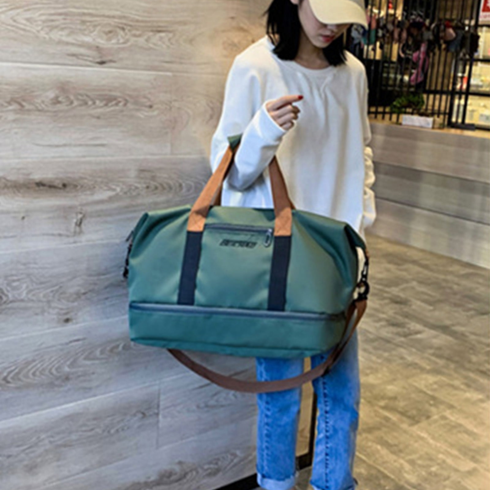 Jacenvly Backpack Laptop Gym Bag Women Men Duffel Bag Sports Gyms Water Proof Dufflebag with Shoe Wet Clothes Compartments Lightweight Carryon Gymbag