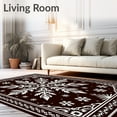 thumbnail image 2 of ODIKA 8'x10' Machine Washable Non-Slip Area Rug, Snowflake Holiday of Anti Fatigue Floor High Traffic Rug, Brown, 630425, 2 of 7