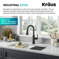 thumbnail image 4 of KRAUS Allyn Industrial Pull-Down Single Handle Kitchen Faucet in Matte Black, 4 of 7
