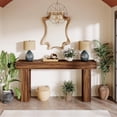thumbnail image 3 of Tribesigns 63-Inch Farmhouse Console Table, Long Wooden Entryway Sofa Table with Rustic Brown Finish, Narrow Rectangular Hallway Table for Living Room or Entrance, 3 of 5
