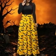 thumbnail image 5 of LEKWK Halloween Dresses for Women Graphic Print Long Sleeve Maxi Dress Crewneck Vintage Funny Holiday Party Cosplay Medieval Dress, 5 of 6