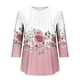 thumbnail image 5 of Heisall Women's T-Shirts 3/4 Sleeve Round Neck Loose Casual Striped Non-positional Print Spring/Autumn Fashion, 5 of 7