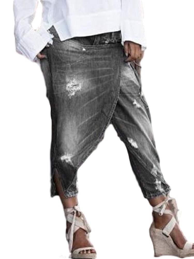 patchwork jeans womens