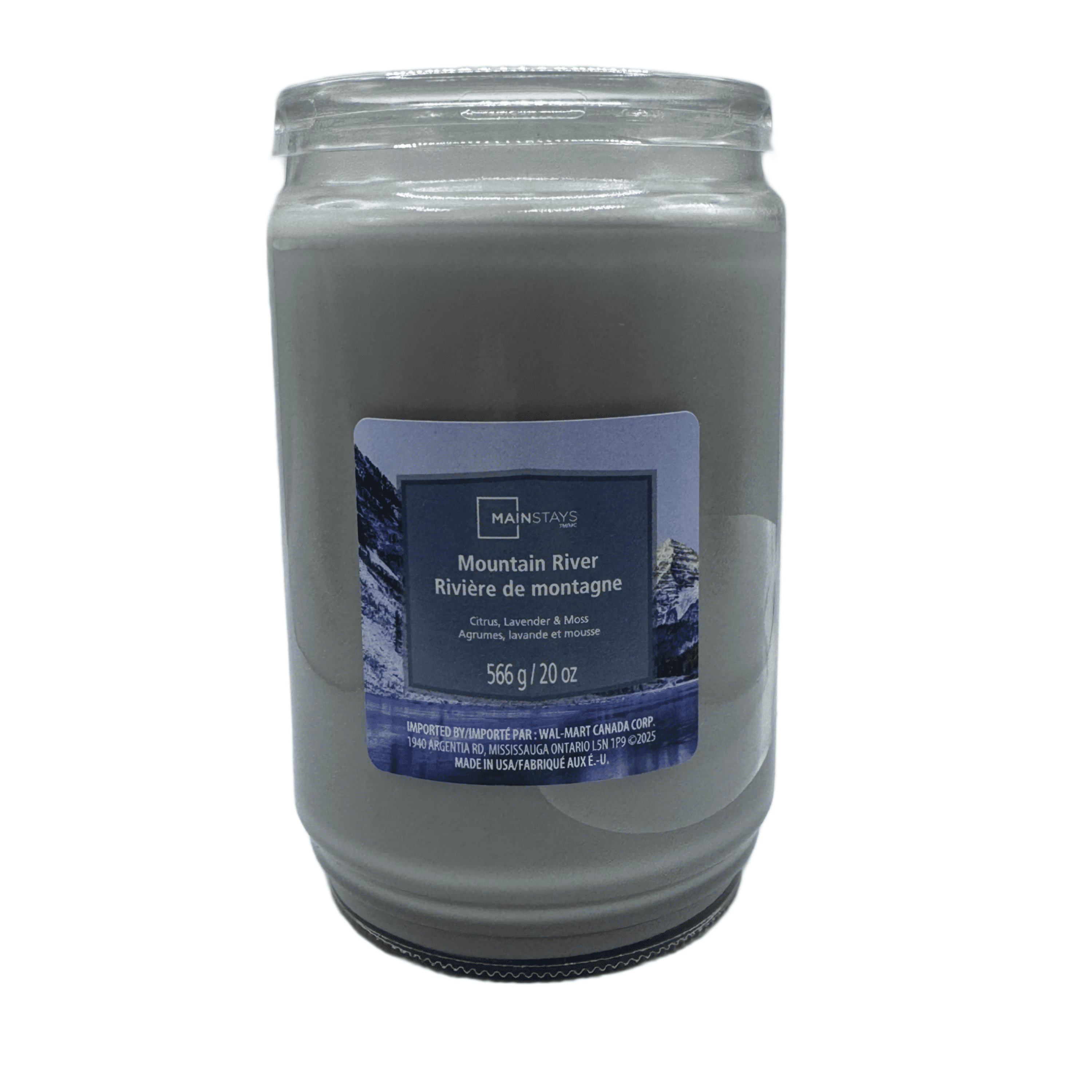 MAINSTAYS PL Mountain River Scented Single-Wick Glass Jar Candle, 20 oz, MAINSTAYS PL Mountain River Scented Single-Wick Glass Jar Candle, 20 oz