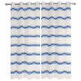 thumbnail image 4 of Outdoor Curtains for Patio Waterproof Blue Stripes Indoor/Outdoor Curtain Tiebacks Abstract Lines Striped Privacy Curtain Sun Block Grommet Drapes for Pergolas Gazebo Porch 2 Panel 54x108 Inch, 4 of 9