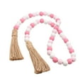 thumbnail image 2 of Valentines Day Wood Bead Garland with Tassels,Rustic Wooden Beads Garland Hanging Wooden Love Heart Ornaments Tiered Tray Decorations Wall Hanging Decor (Pink), 2 of 6