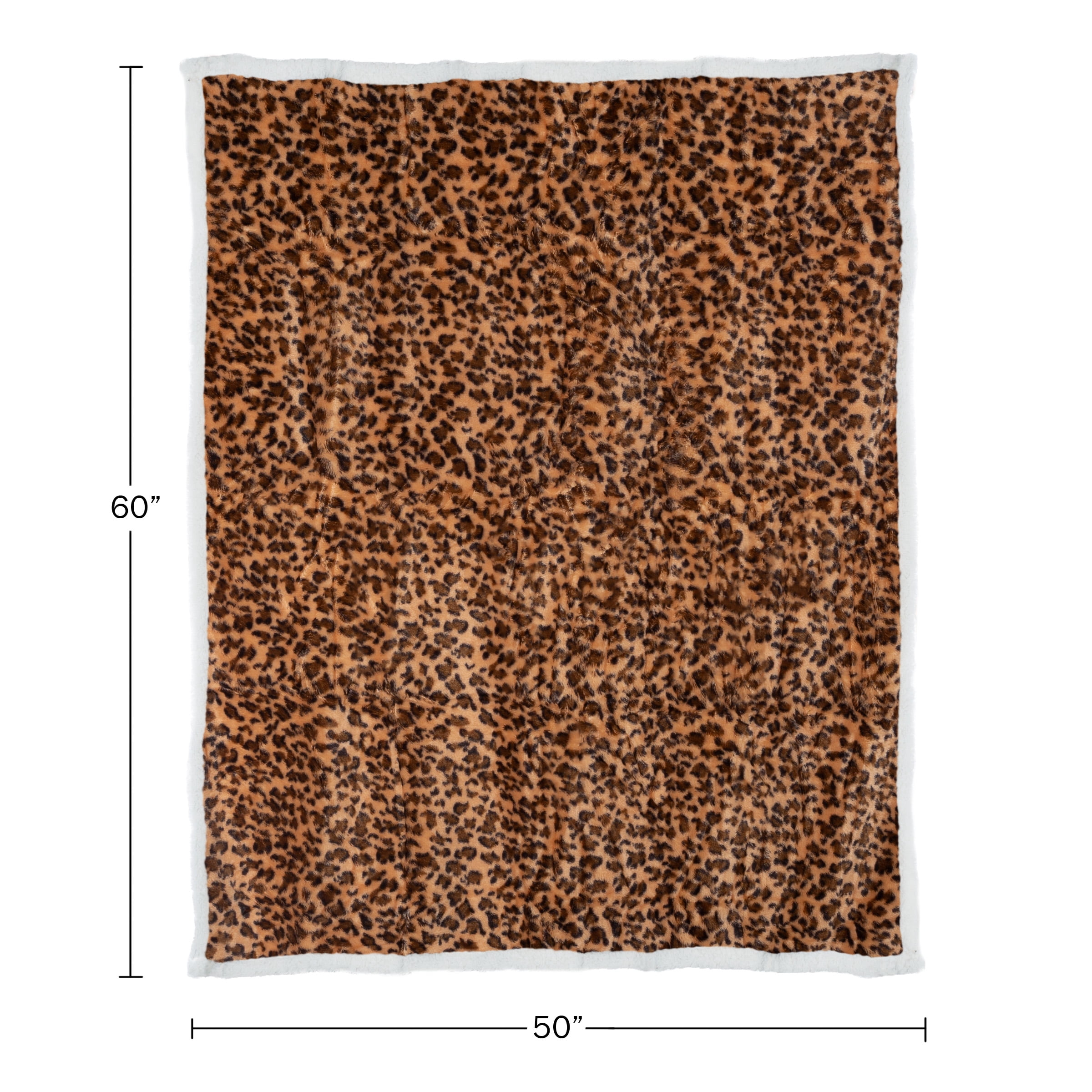 Lavish Home 50x60-Inch Machine-Washable Fleece Adult Blanket (Leopard)