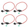 thumbnail image 1 of Juego de 4 portafusibles en línea DC 32V calibre 14 para coche en línea estilo mini cuchilla con fusibles de 30A, 1 of 7