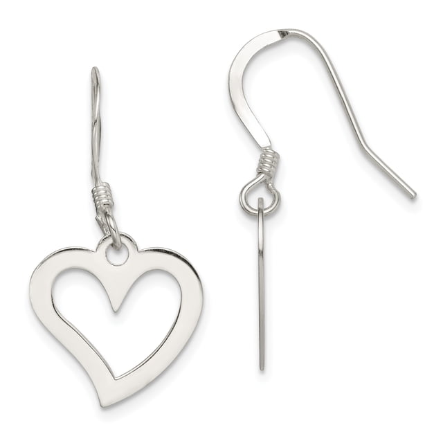 925 Sterling Silver Heart Drop Dangle Earrings Love