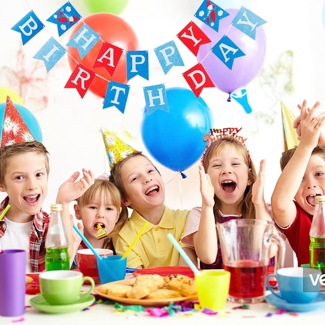 CRAFTHROU Banner Decorativo De Fiesta Con Letras Especiales Y De Aviones Multicolor