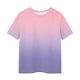 thumbnail image 5 of Zpanxa T Shirts for Girls Solid Color Round Neck Loose Fit Print Pattern Top Polyester Spandex 3-4 Years, 5 of 5