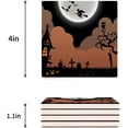 thumbnail image 3 of FMSHPON Happy Halloween Night Theme Flying Witch Set of 4 Coaster for Drinks, Absorbent Ceramic Stone Coasters Cup Mat with Cork Base for Home Kitchen Room Coffee Table Bar Decor, 3 of 4