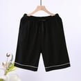 thumbnail image 2 of SROBPTY Mens Pajama Shorts, Man Fashion Solid Loose Sleeping Pajamas Shorts Pants Black L, 2 of 3