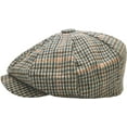 thumbnail image 4 of Brown Oversized Herringbone Wool Blend Applejack Newsboy Ascot Cabbie Ivy Hat, 4 of 8
