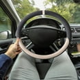 thumbnail image 5 of Leather Steering Wheel Cover - Sweatproof Protective Wrap with Breathable Lining, Universal Fit, Comfortable Grip, Easy Installation, Enhances Interior Look, 5 of 6