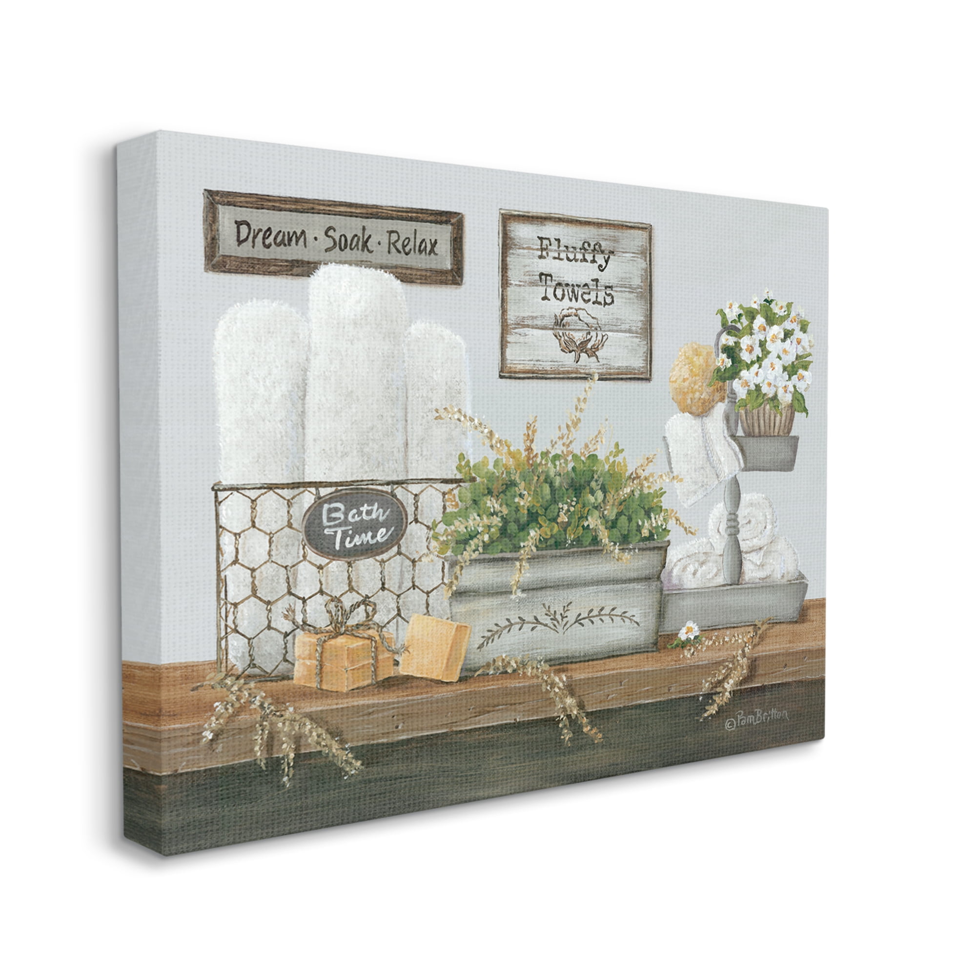 Stupell Industries Country Washroom Counter Still Life Bathroom Towel, 20 x 16,Design by Pam Britton