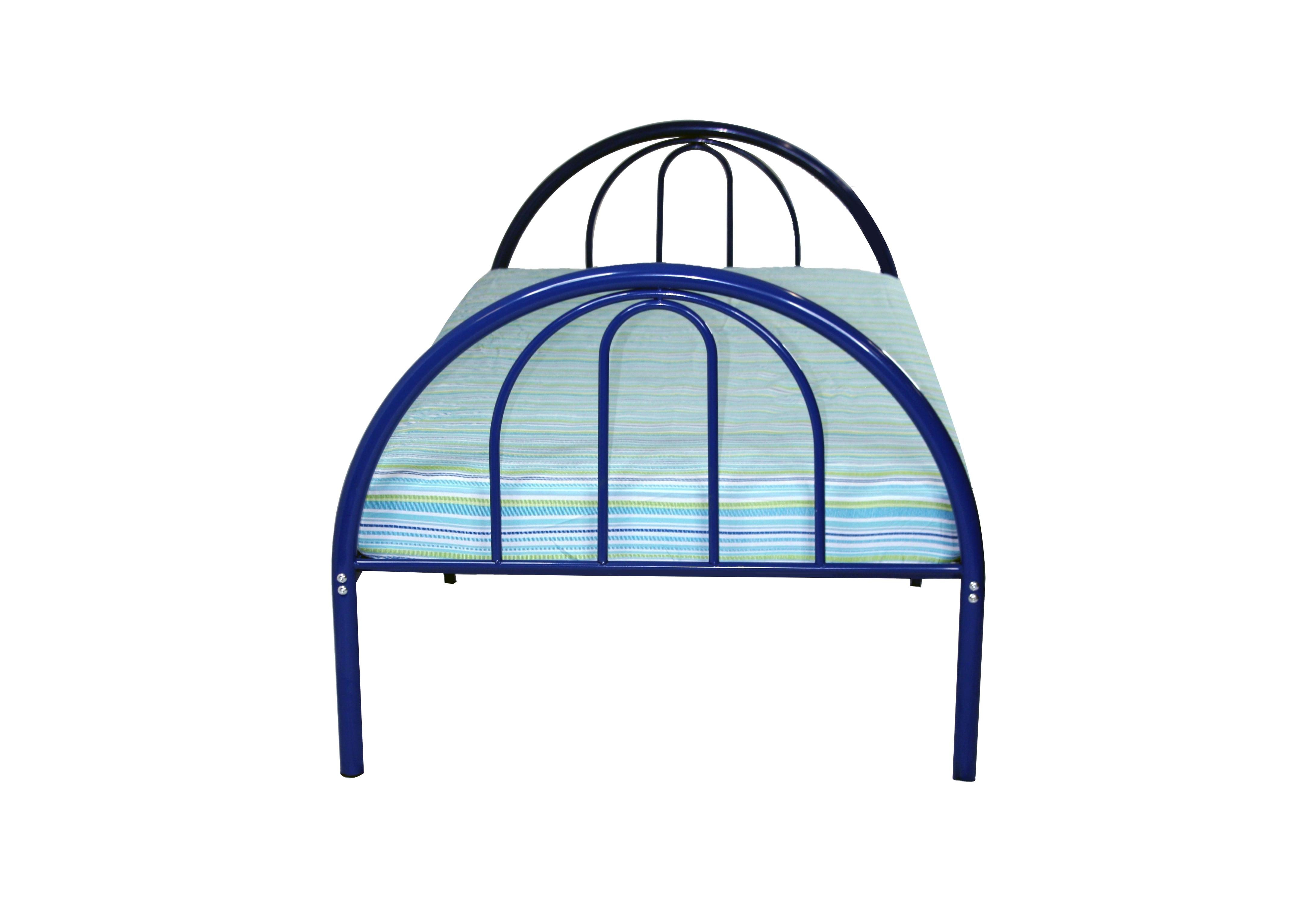 BK Furniture Brooklyn Classic Metal Bed, Twin, Blue