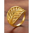 thumbnail image 2 of ELYA Jewelry Women's Polished Open Leaf Gold Plated Steel Ring, 2 of 5
