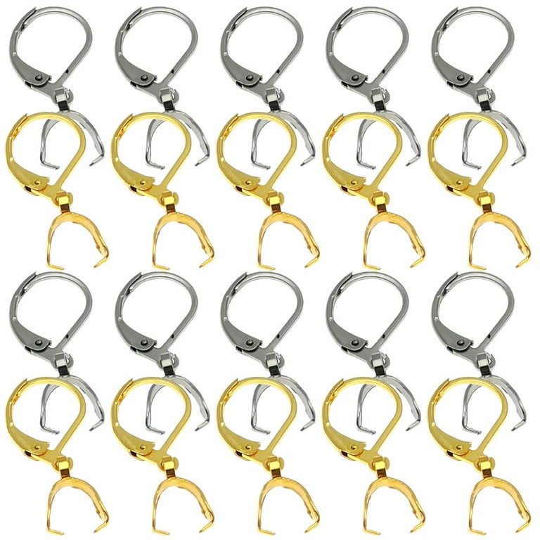 40pcs Stainless Steel Earring Hooks Pendant Clasps Accessory Buckles  Jewelry Making Supply 