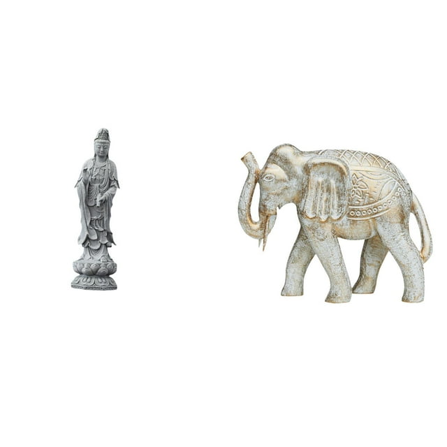 Escultura De Buda Guan Yin, Adorno De Piedra, Colección Feng Shui, Figura Femenina, Estatua De Elefante De Madera Tallada A Mano, Escritorio, Armario, Estantería, Navidad