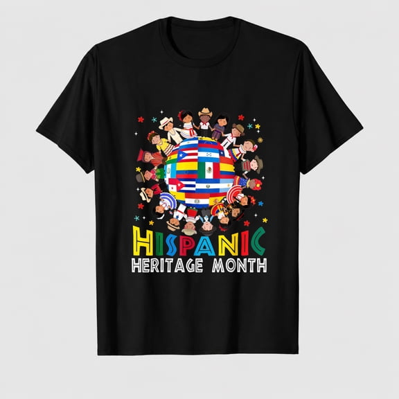 Hispanic Heritage Month Earth Childs Latin Flag Boy Girl Kid T-Shirt