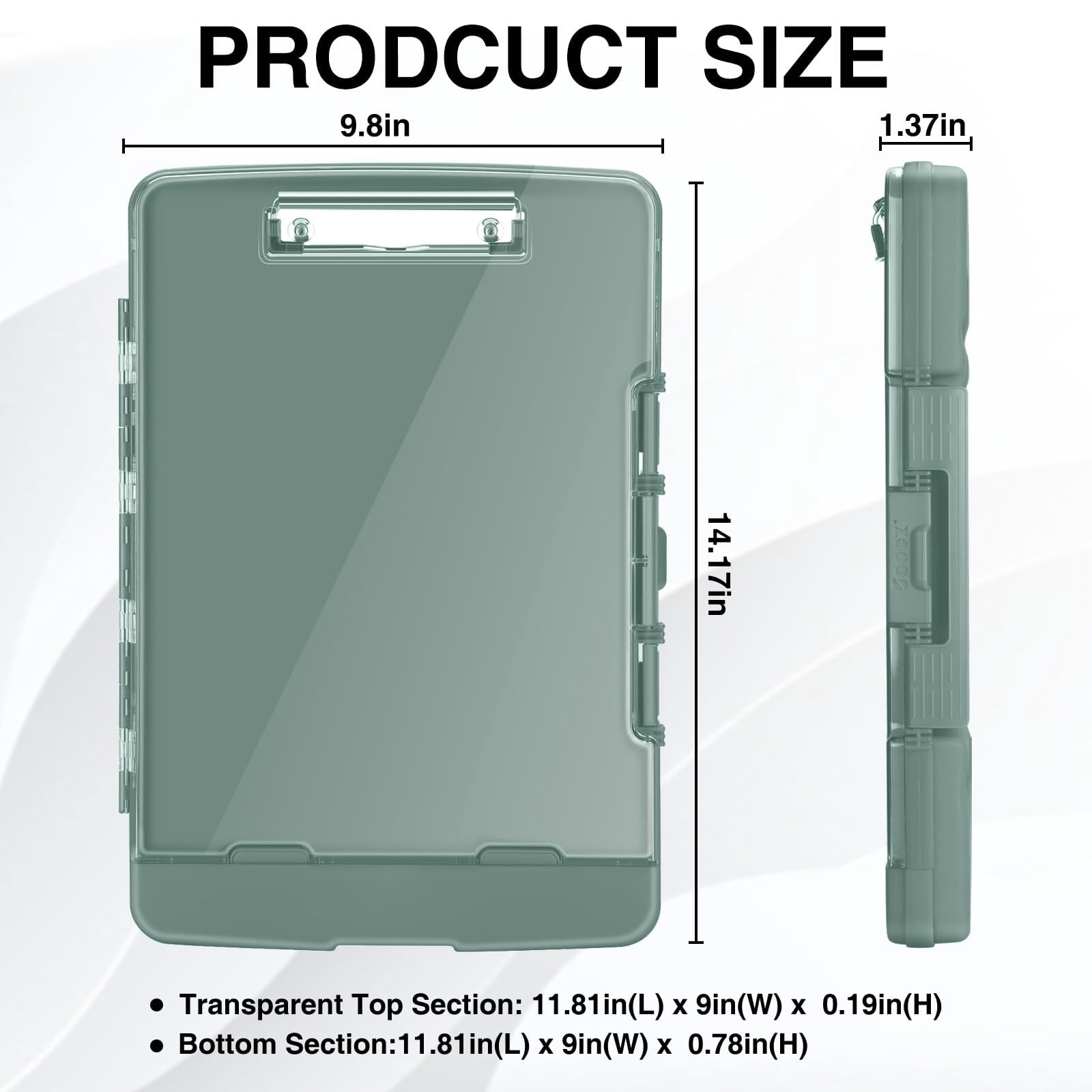 Clipboard With 2 Storage & Pen Holder  Heavy Duty Clip Boards 8.5x11 Dual Clearview Dry Erase Real Hinge High Capacity School Office Supplies