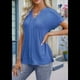 thumbnail image 5 of Blusas con Ojales para Mujer, Cuello en V, Corta, Bordadas, Estilo , Informal, Holgada, de Verano Azul XXL, 5 of 7