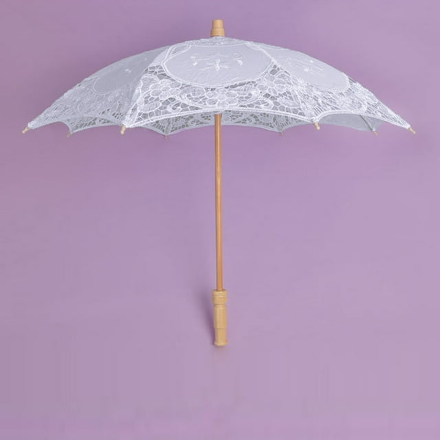 Parasol Parasol en Dentelle Brodée, Mariage de Mariée, Fête Dansante, Spectacle Photo, Imperméable, Imperméable pour Femmes, Blanc