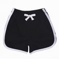thumbnail image 4 of NIEWTR Girls' Slim Fit Athletic Shorts Adjustment Drawstring Running Shorts Quick Dry Soft Bottom(Black,5-6 Years), 4 of 5