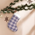 thumbnail image 4 of Cauagu Purple Floral Gingham Check Plaid for Christmas Stockings,1-Pack Large Xmas Stocking Holiday and Farmhouse Stocking Fit for Christmas Holiday Party Decoration(17.7*11 Inch), 4 of 7