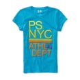 thumbnail image 1 of Aeropostale Girls NYC Athl Dept 34 camiseta gráfica, azul, XS (7), 1 of 1