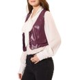 thumbnail image 4 of INSPIRE CHIC Women's Steampunk Waistcoat Sleeveless PU Faux Leather Suit Vest L Burdundy, 4 of 6