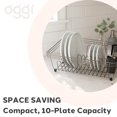 thumbnail image 4 of Oggi Compact Dish Drying Rack - Black Steel Drain, 4 of 7