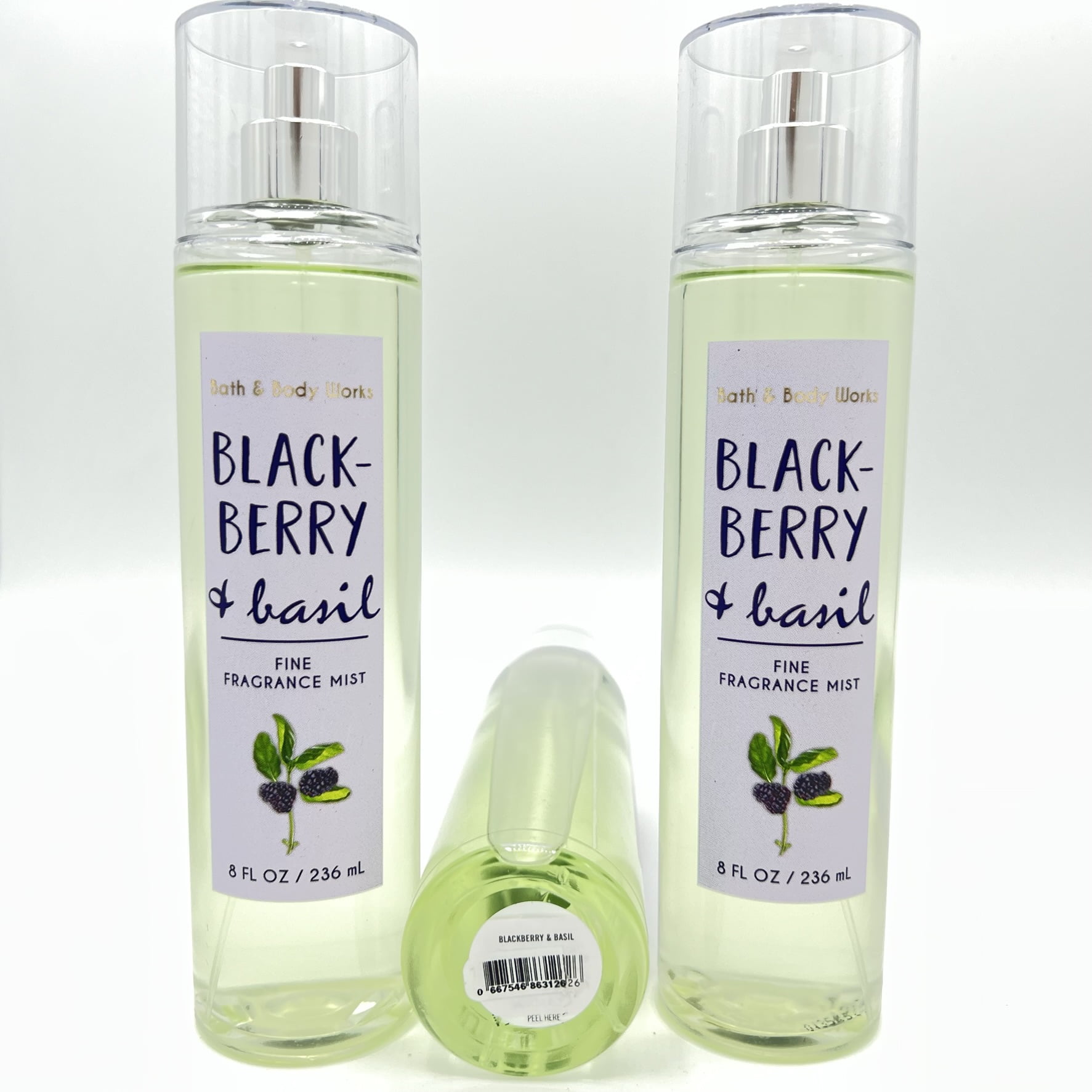 Bath Body Works Blackberry and Basil 8oz Fine Fragrance Mist Pack of 3