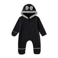 thumbnail image 4 of QWIED Boys Outfits Toddler Baby Cartoon Ears Hoodie Romper Zip Clothes Jumpsuit Baby Boy Clothing Set Black 3 Months-6 Months, 4 of 6