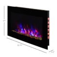 thumbnail image 6 of 36" 1500W Wall Mounted Electric Fireplace, with Realistic Flame Effect, 7 Color Backlight & Side Lights, Overheat Protection, 750W/1500W Heater for 215 Sq.Ft, Black, 6 of 9