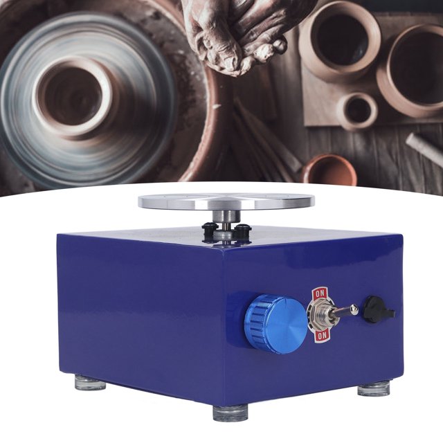 Mini Roue de Poterie, 0-2000RPM Vitesse Réglable Bassin Détachable Plateau Tournant en Céramique DIY, Kit de Roue de Poterie Interaction Parent-Enfant Machine de Formage pour Enfants Adultes Débutants