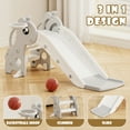 thumbnail image 5 of XJD 3 in 1 Toddler Slide, Baby Slide Climber Playset with Basketball Hoop and Ball, Indoor and Outdoor Playground for Kids (Grey), 5 of 12