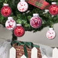 thumbnail image 2 of Christmas Ball Ornaments,24ct Shatterproof Plastic Decorative Christmas Ornaments Hanging Xmas Tree Baubles Set with Stuffed Delicate Glittering Decorations for Holiday Party Home Decor(Red), 2 of 6