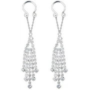 Body Accentz Nipple Rings Non Pierce Non-Piercing Clip On Stars Claddagh Tribal Hearts Pair (Rhinestone Clear Dangle)