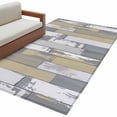 thumbnail image 2 of 3'x5' Area Rugs, Yellow Gray Indoor Outdoor Area Rug for Living Room Bedroom, Rustic Vintage Shabby Mottled Wood Grain Washable Bathroom Rugs Kitchen Floor Carpet Mats Home Decor Aesthetic, 2 of 8
