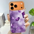 thumbnail image 3 of Case For Apple iPhone Air / 17 Pro / 17 Pro Max Series Case, Slim Thin Transparent Flexible Clear TPU Shockproof Phone Case For iPhone 17 Series, Purple Diamonds, 3 of 6