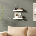 thumbnail image 3 of Floating Shelves, 2-Pack 16" Wood Wall Shelf Set with Invisible Brackets for Bathroom, Living Room, Bedroom, Kitchen, Nursery, 6" Deep, White, 3 of 9