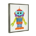 thumbnail image 5 of Stupell Industries Bold Smiling Robot Vivid Playful Kids Illustration Painting Luster Gray Floating Framed Canvas Print Wall Art, Design by Elvira Errico, 5 of 5