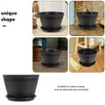 thumbnail image 3 of FONDOTIN Chic Barrel Planter With Dark Brown ABS For Outdoor Planting 1Set, 3 of 8